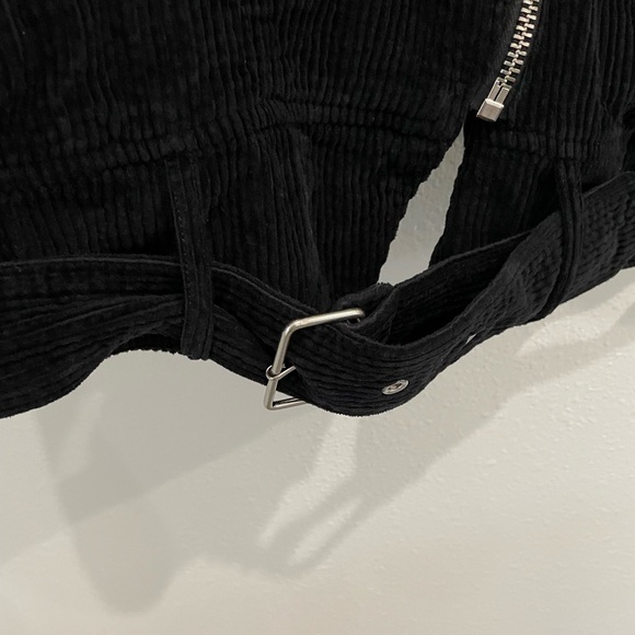 Free People Corduroy Jacket Moto Black Boho Oversized Grunge Biker - Picture 5 of 9